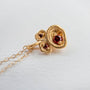 Garnet and Gold Birthstone Pendant Necklace - close up