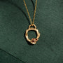Garnet and Gold Birthstone Small Branch Circle Necklace (Small)