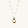 Garnet Gold Circle Necklace (Small)