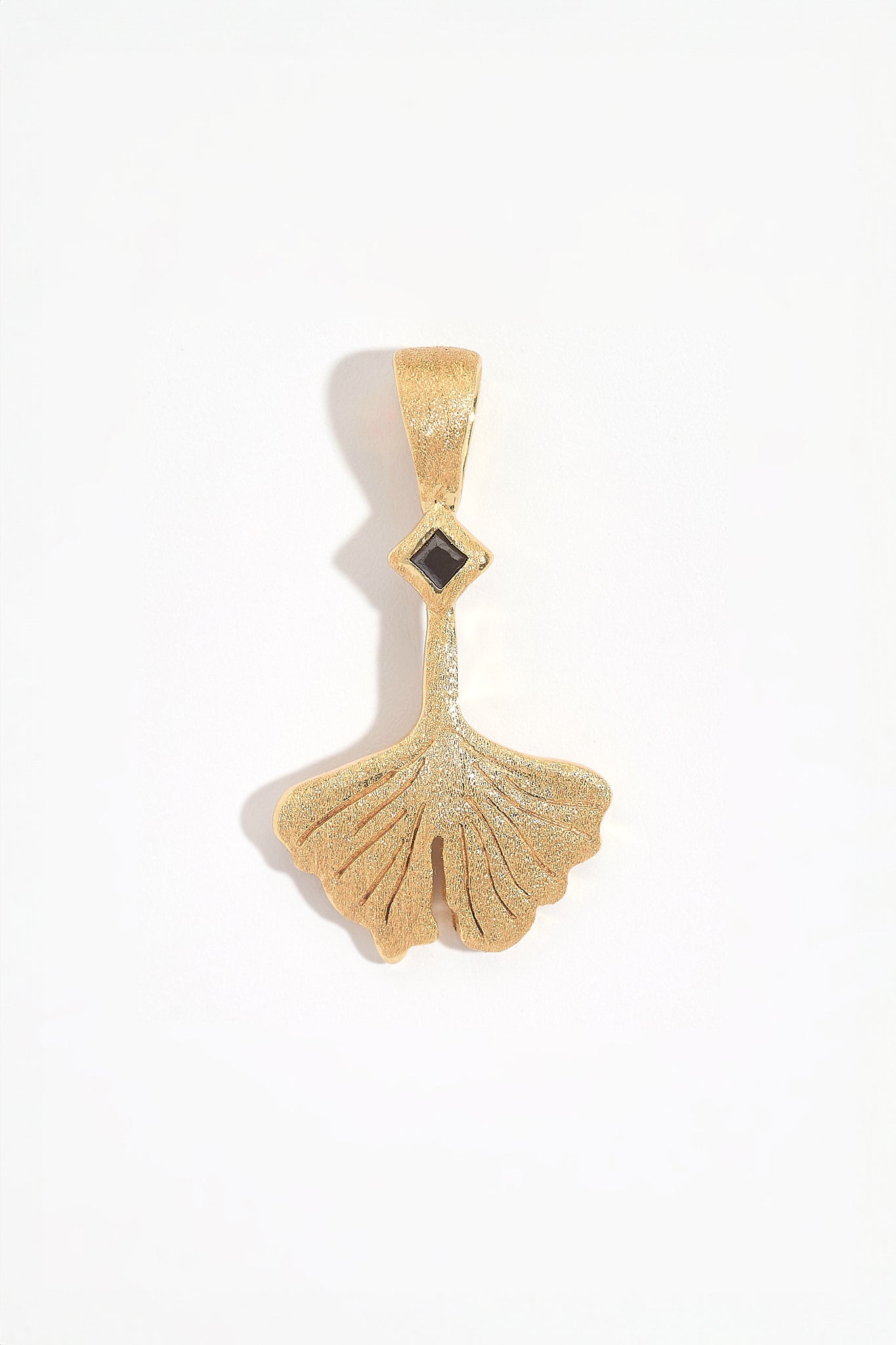 Ginkgo Leaf Gold Charm Pendant