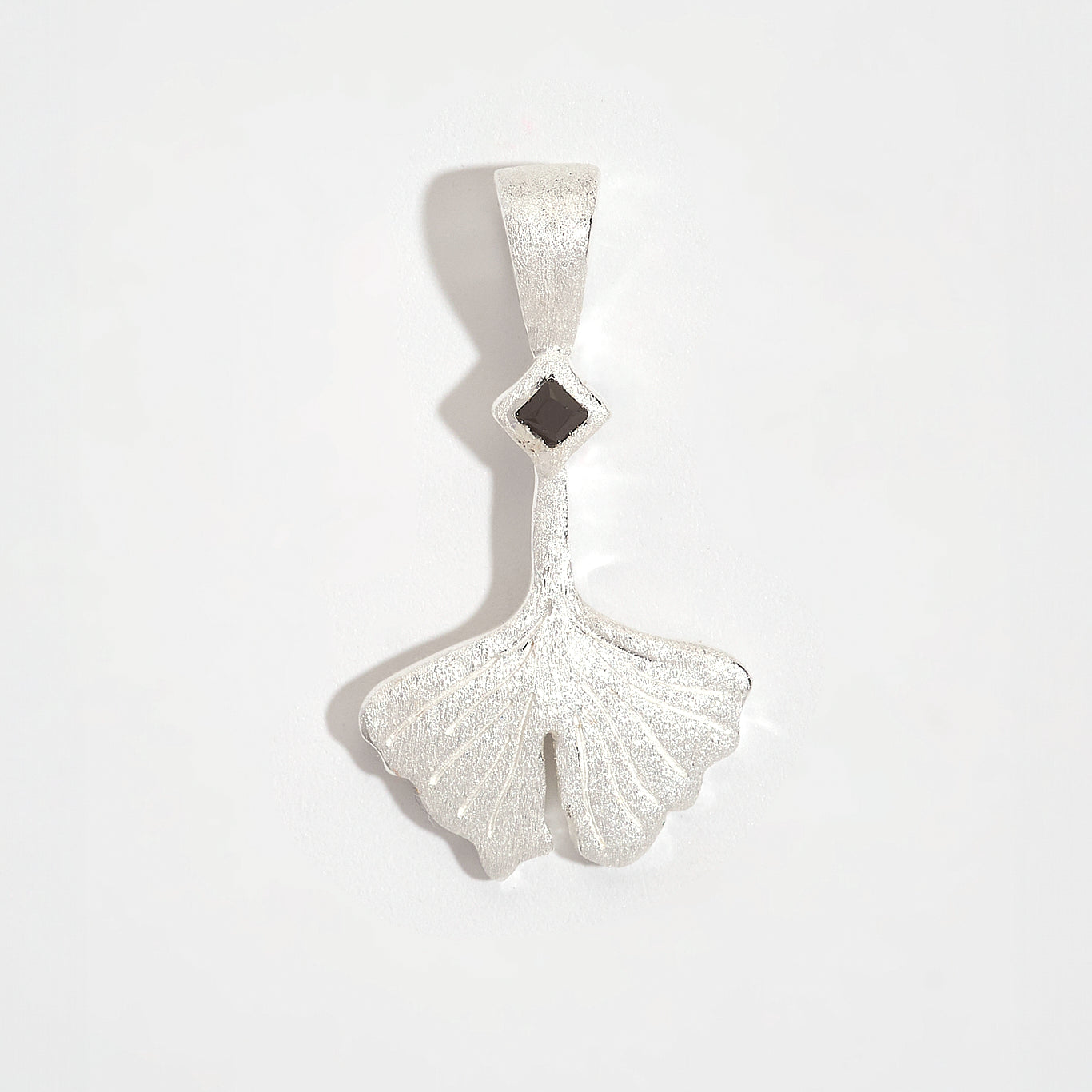 Ginkgo Leaf Silver Charm Pendant