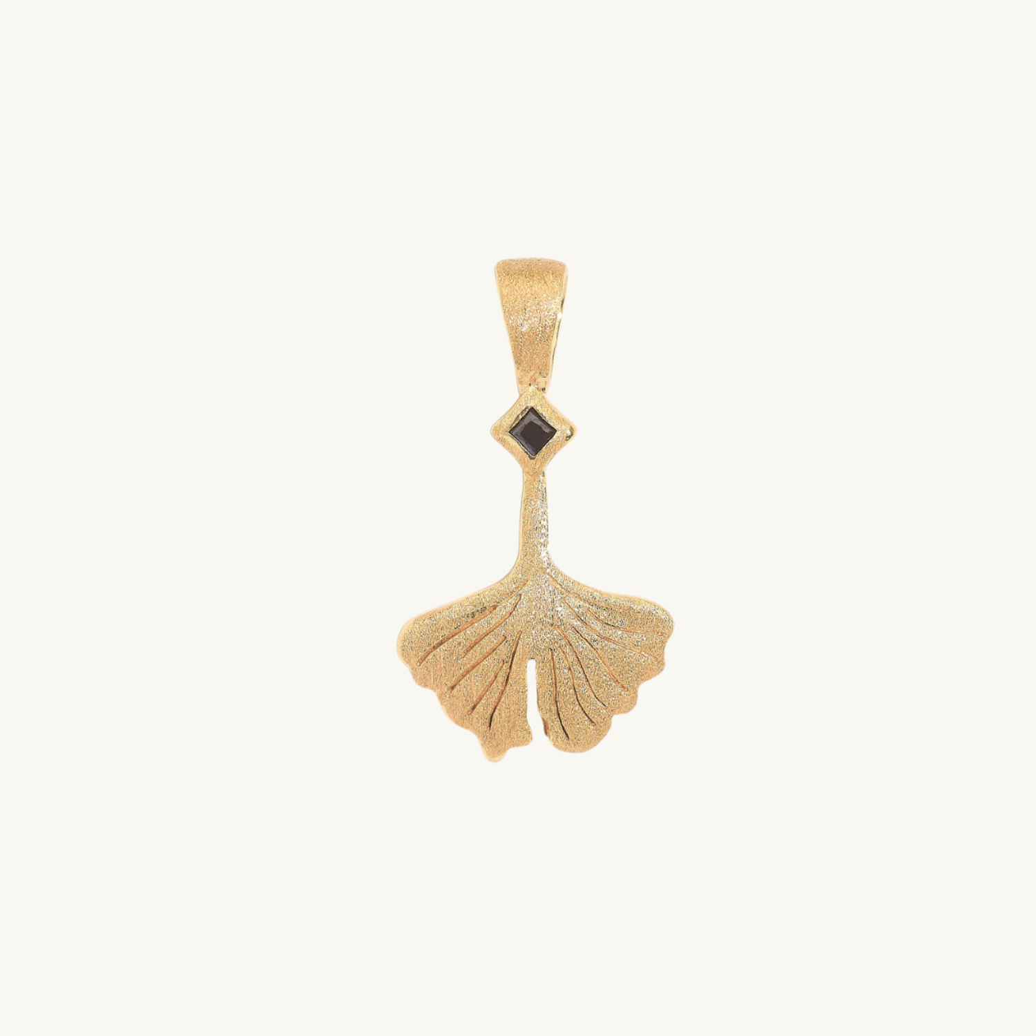 Ginkgo Leaf Gold Charm Pendant