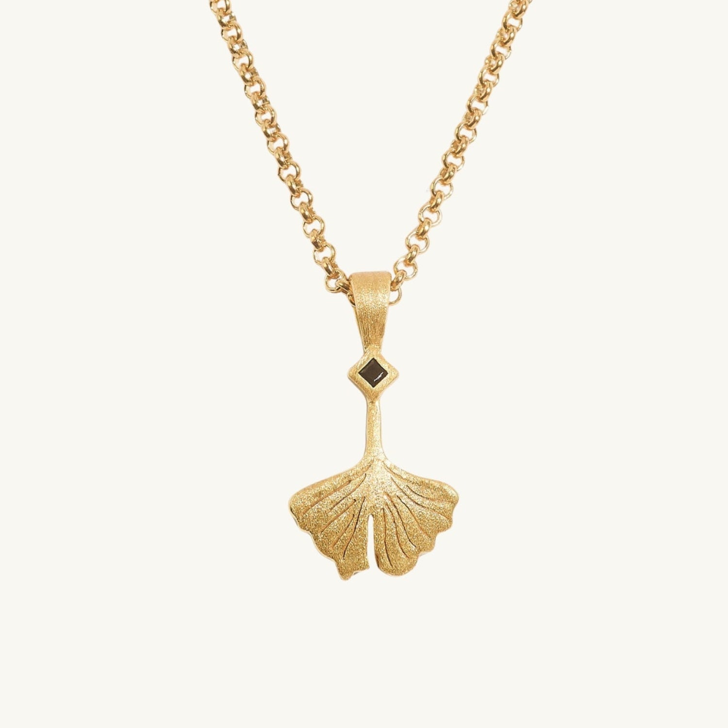 Ginkgo Leaf Gold Charm Necklace