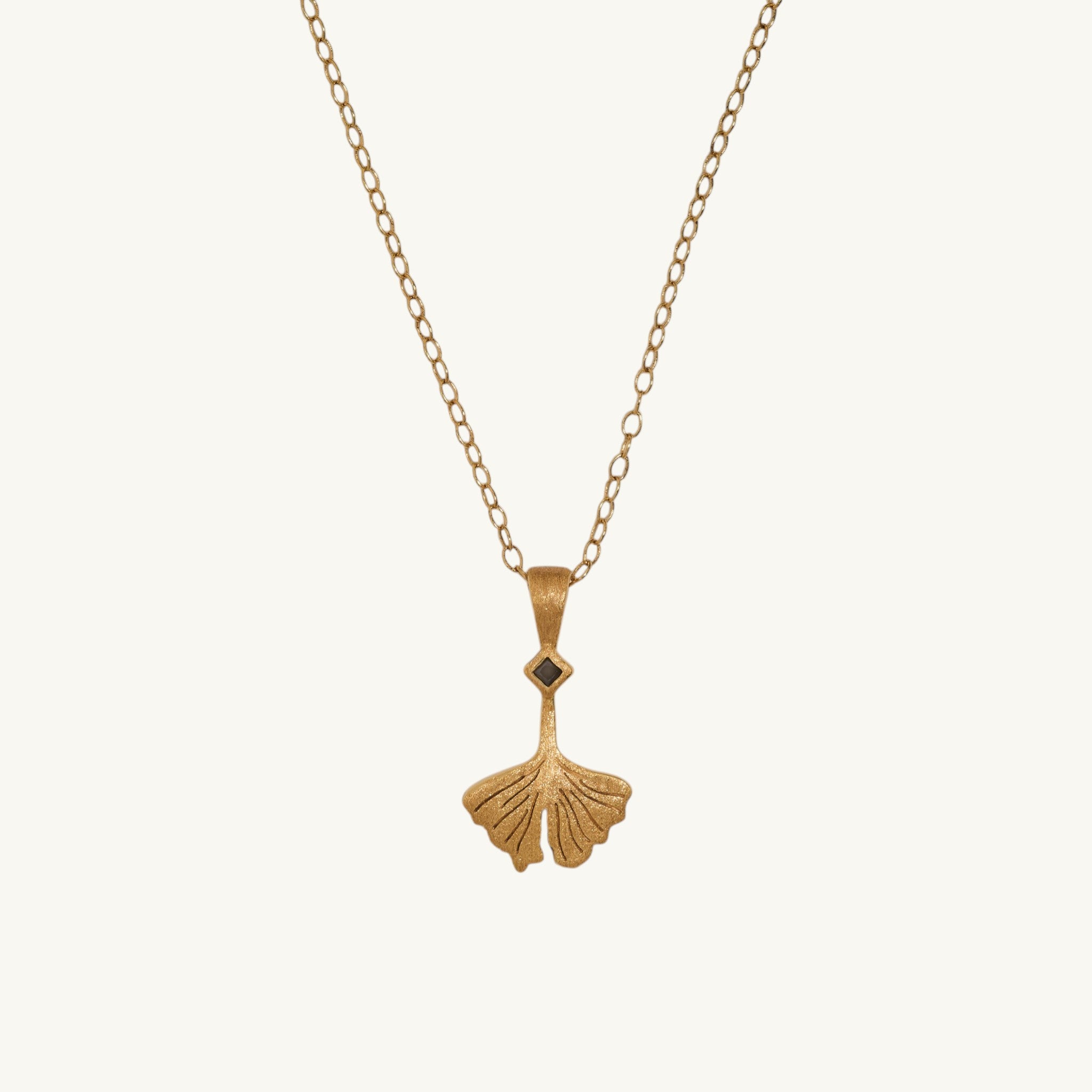 Ginkgo Leaf Gold Charm Necklace