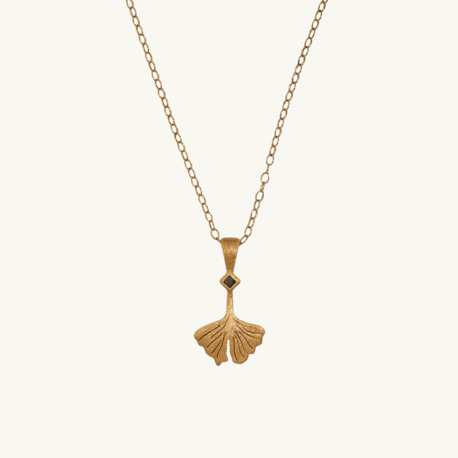 Ginkgo Leaf Gold Charm Necklace