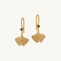 Ginkgo Leaf Gold Earrings