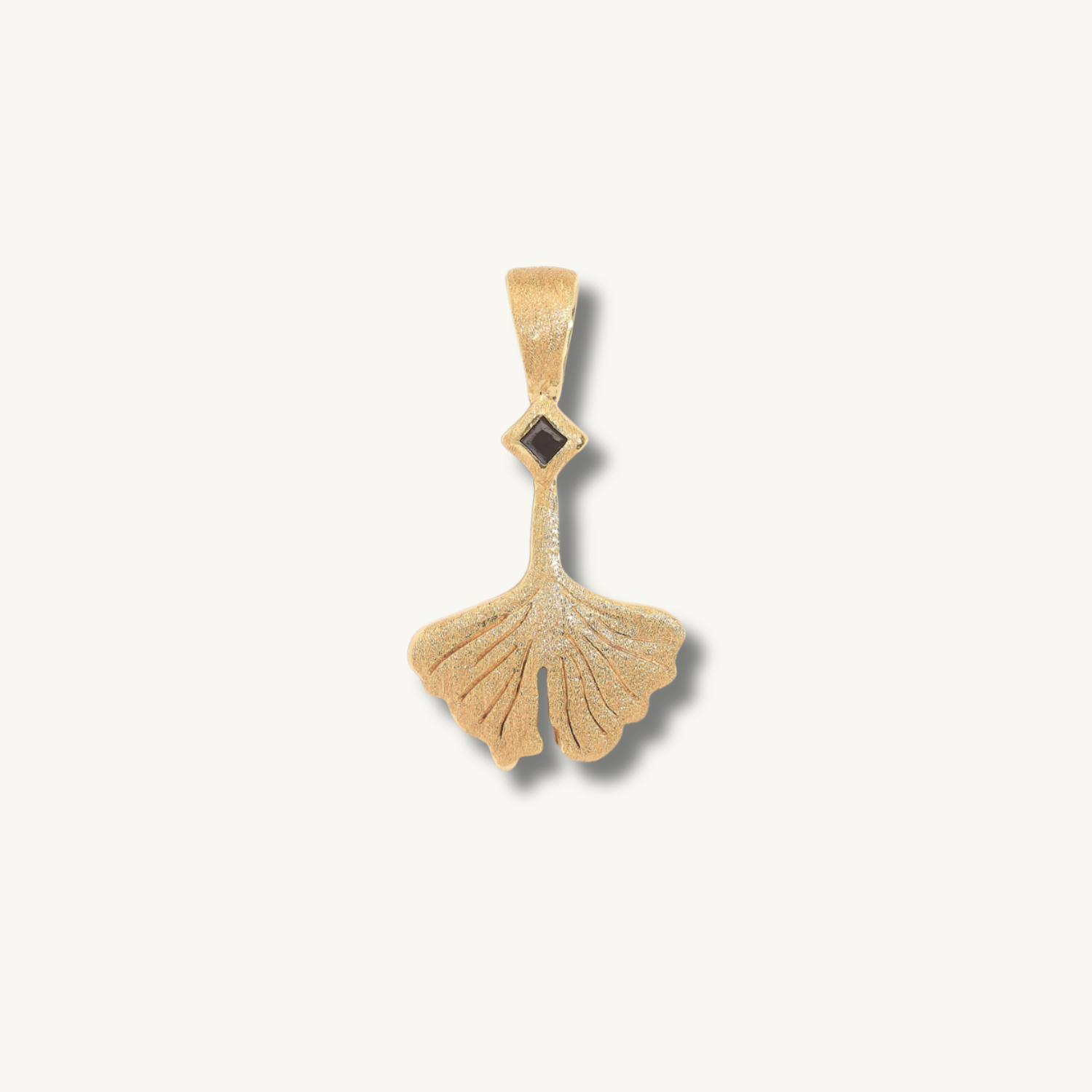 Ginkgo Leaf Gold Charm Pendant