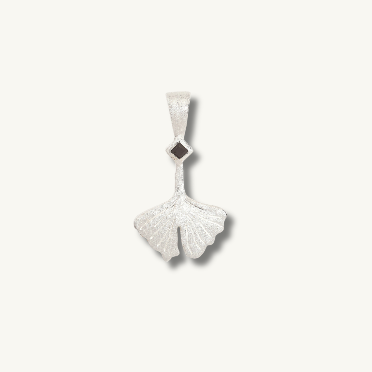 Ginkgo Leaf Silver Charm Pendant