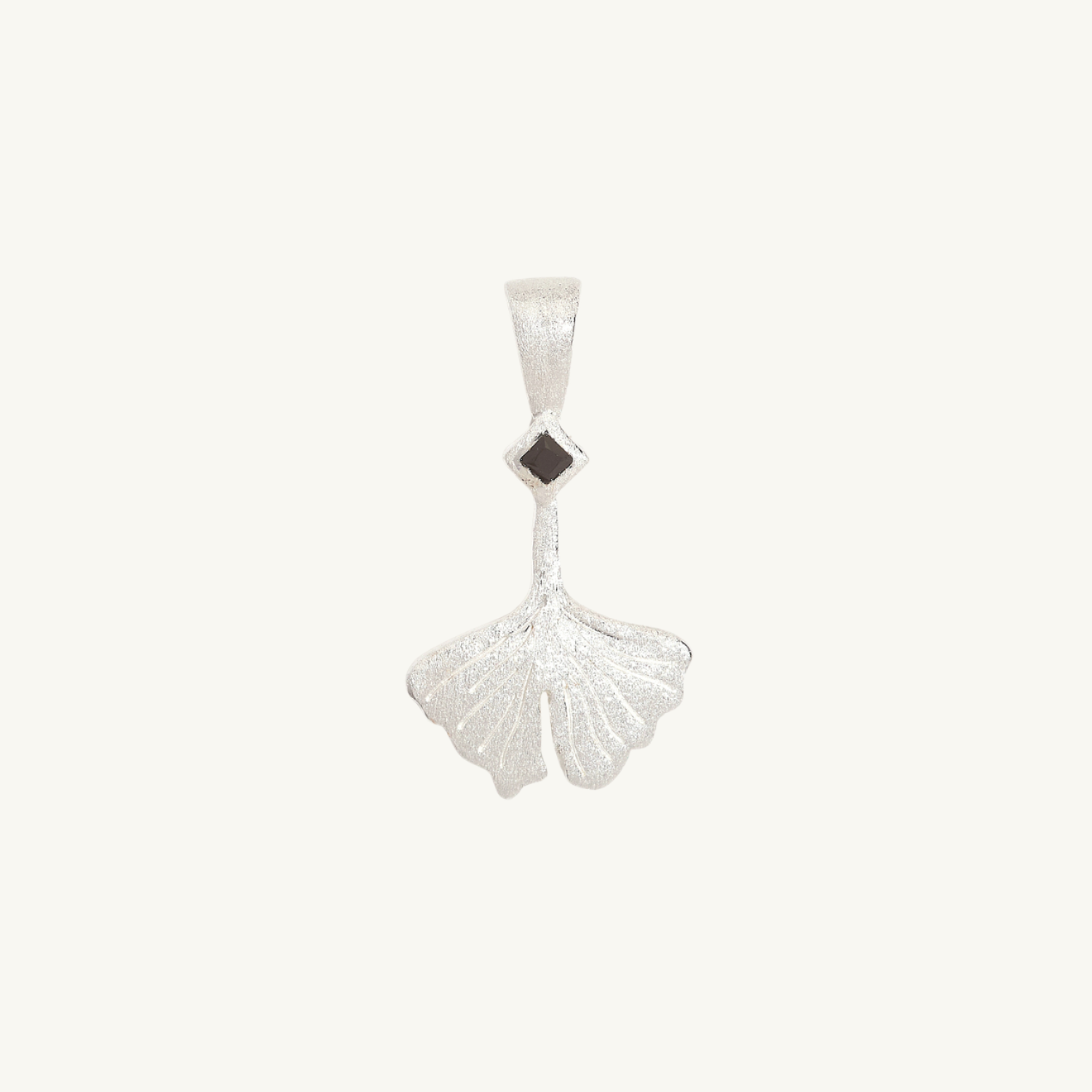 Ginkgo Leaf Silver Charm Pendant