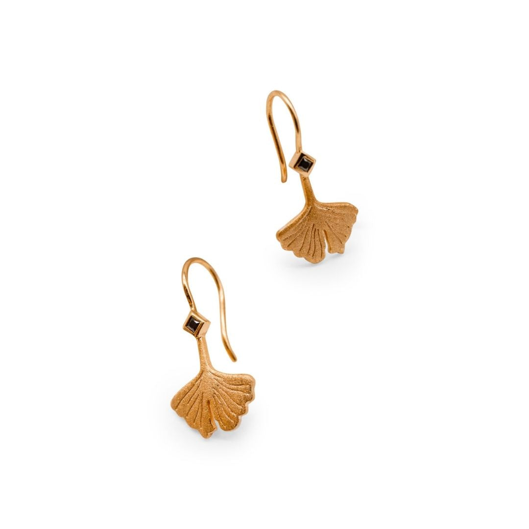 Ginkgo Leaf Gold Earrings