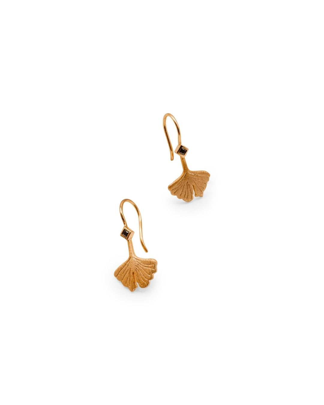 Ginkgo Leaf Gold Earrings