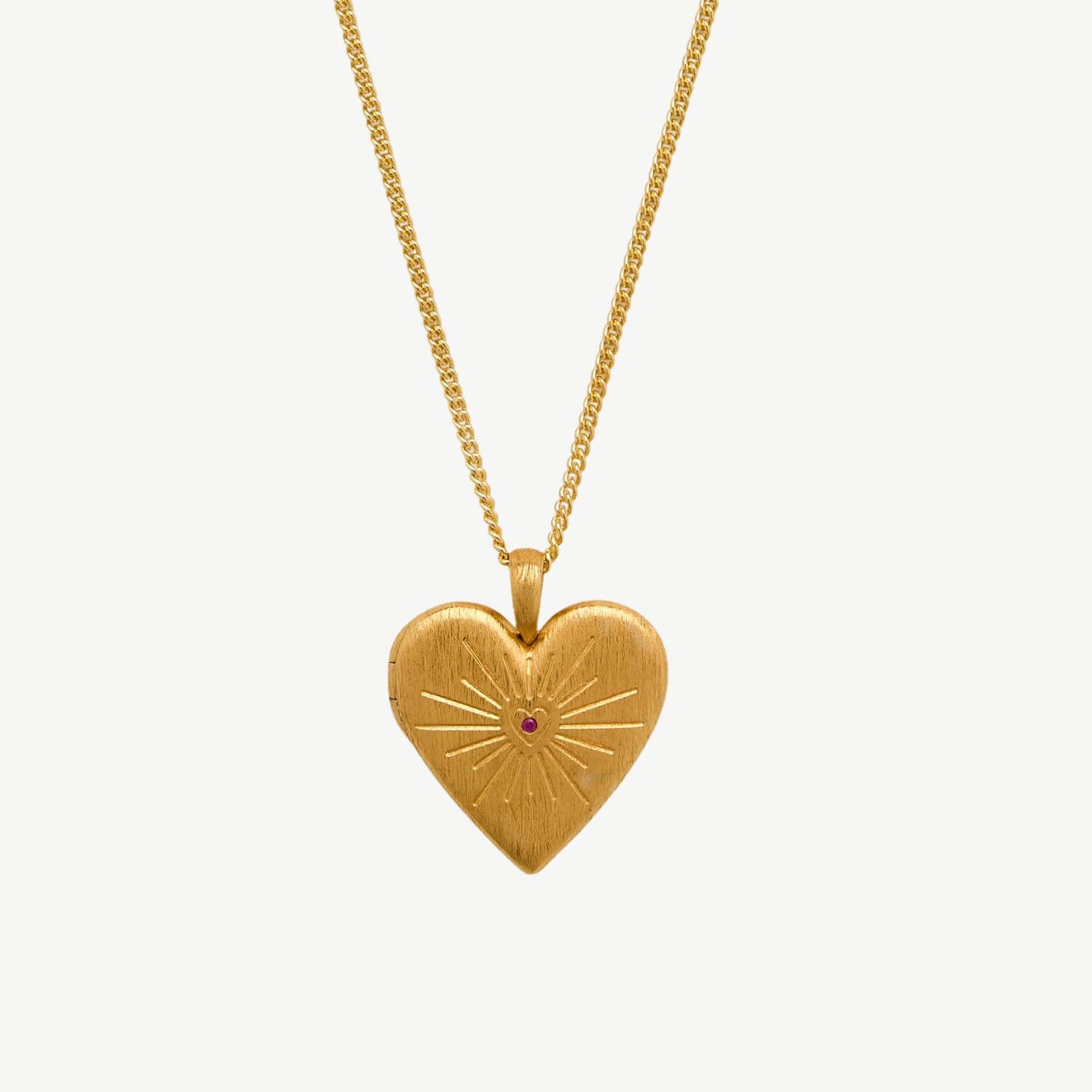 Know Your Worth Heart Gold Locket Necklace