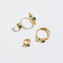 Chalcedony Twisted Branch Gold Hoops and huggies