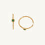 Chalcedony Lichen Branch Gold Large Hoops
