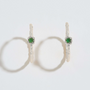 Chalcedony Lichen Branch Silver Large Hoops