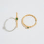 Chalcedony Lichen Branch Gold Large Hoops
