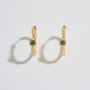 Chalcedony Lichen Branch Gold Medium Hoops