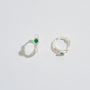 Chalcedony Lichen Branch Silver Huggies