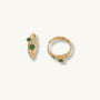 Chalcedony Twisted Branch Gold Hoops