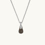 Grey Moonstone Silver Lichen Pendant Necklace - rolo chain