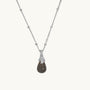 Grey Moonstone Silver Lichen Pendant Necklace - satellite chain