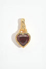 Garnet Heart in Hand Gold Charm Pendant