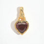 Garnet Heart in Hand Gold Charm Pendant