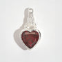 Garnet Heart in Hand Silver Charm Pendant