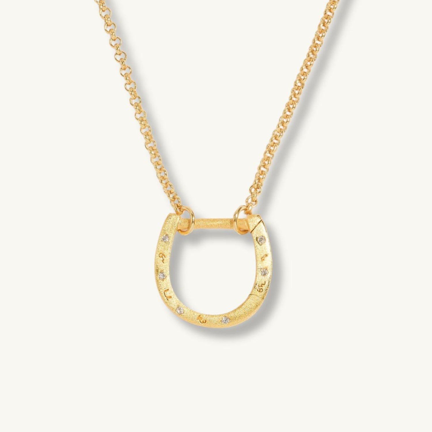 Sparkly Gold Horseshoe Necklace