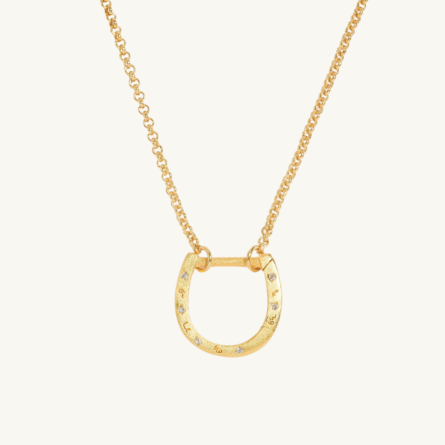 Sparkly Gold Horseshoe Necklace