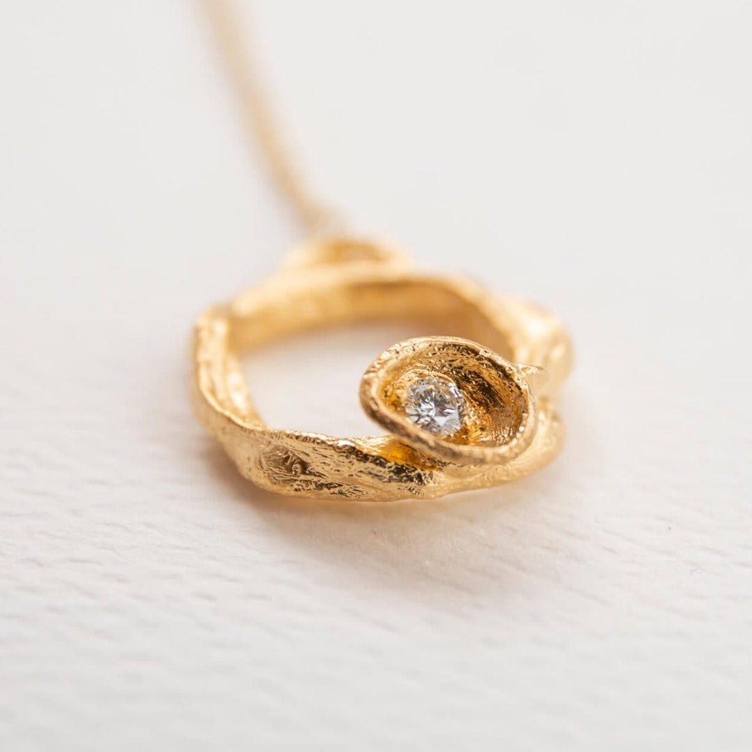 Lab Grown Diamond Gold Vermeil Eternity Necklace - Large - close up