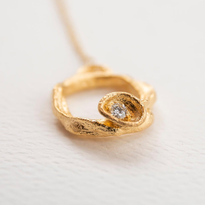 Lab Grown Diamond Gold Vermeil Eternity Necklace - Large - close up