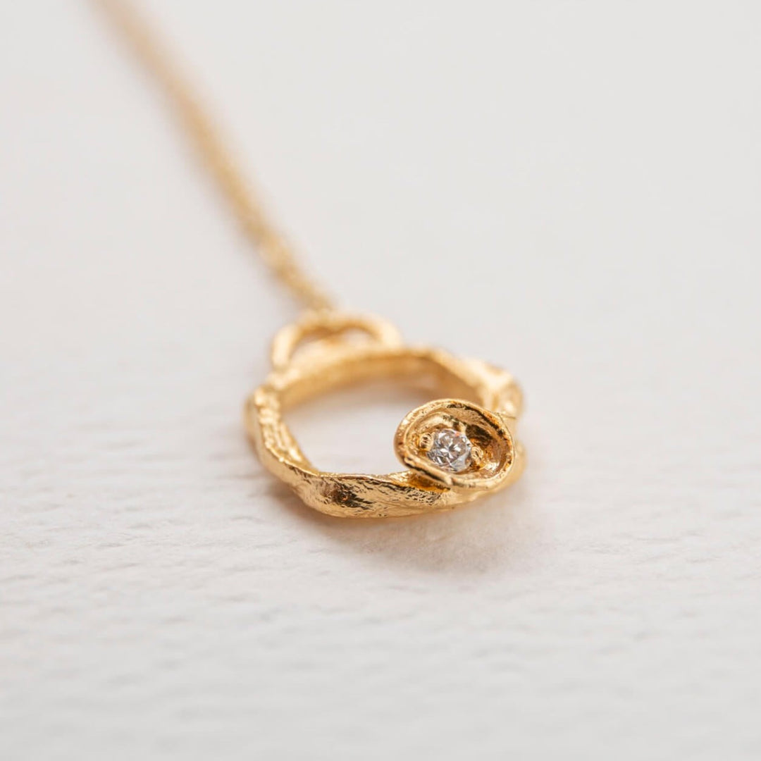 Lab Grown Diamond Gold Vermeil Eternity Necklace - Small - close up