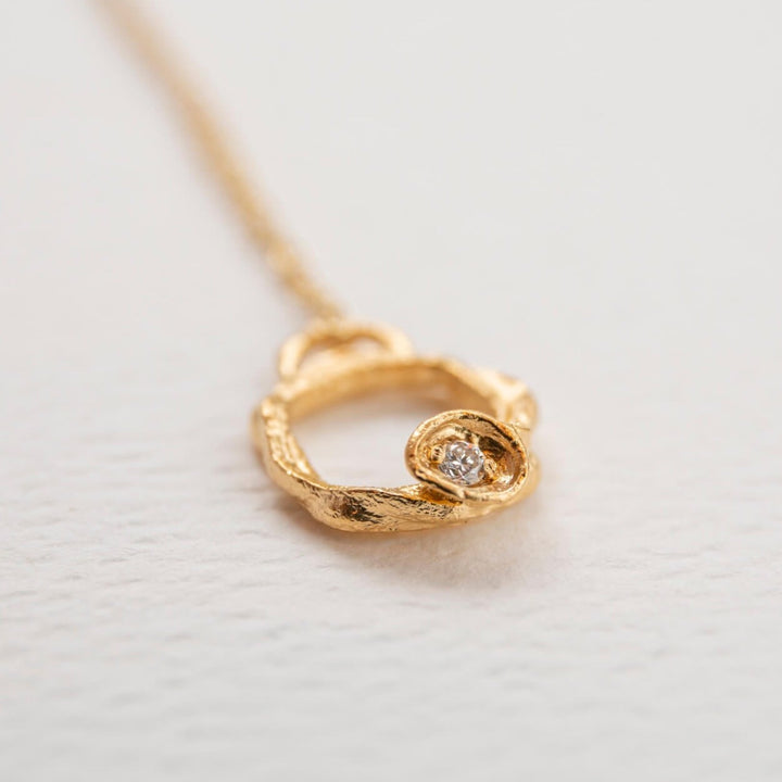 Lab Grown Diamond Gold Vermeil Eternity Necklace - Small - close up