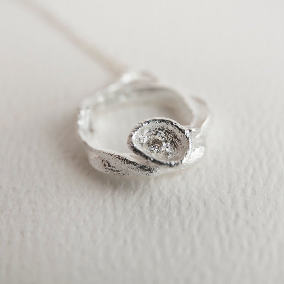 Lab Grown Diamond Silver Eternity Necklace - Small 