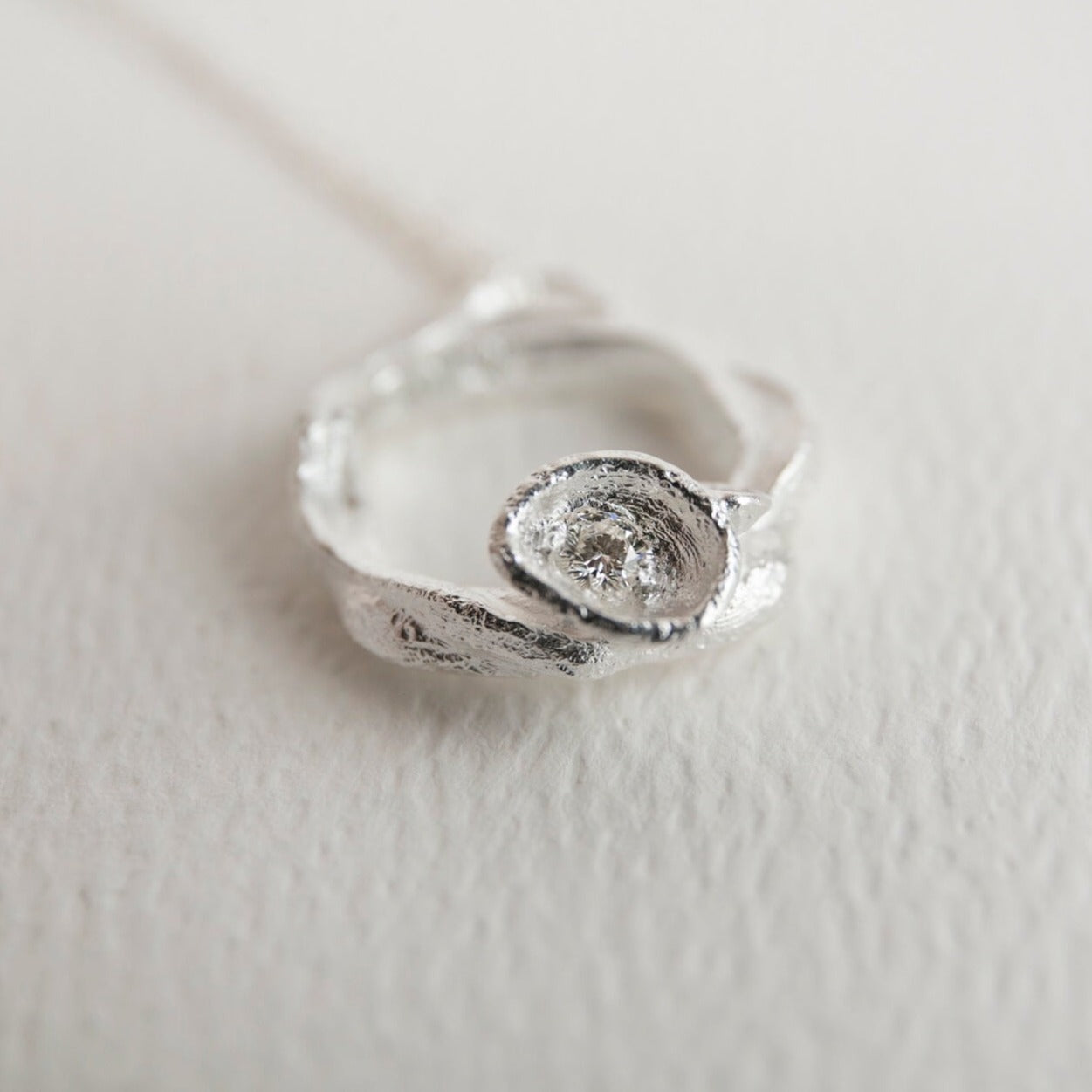 Lab Grown Diamond Silver Eternity Necklace - Small 