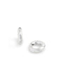 Diamond Art Deco Silver Huggie Earrings