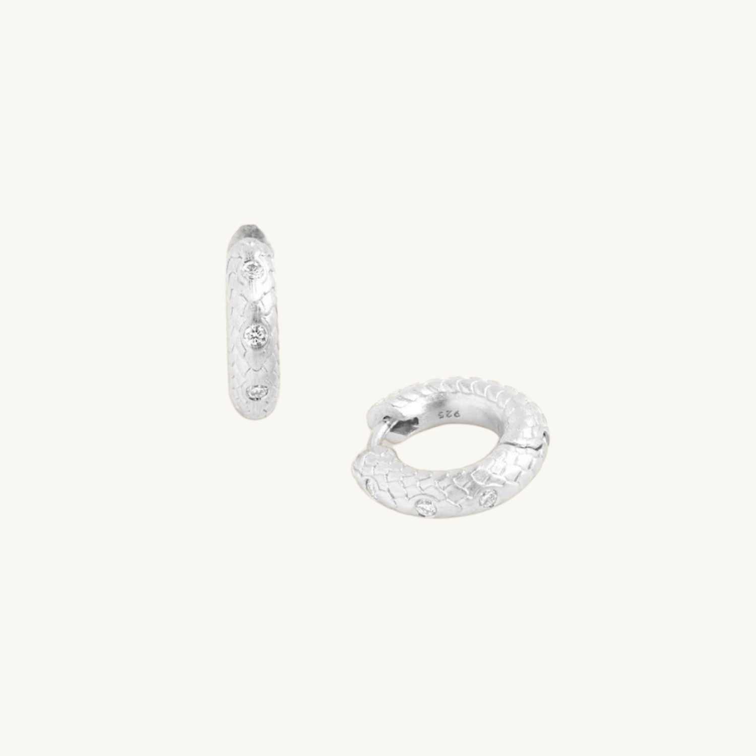 Lab Grown Diamond Silver Huggies
