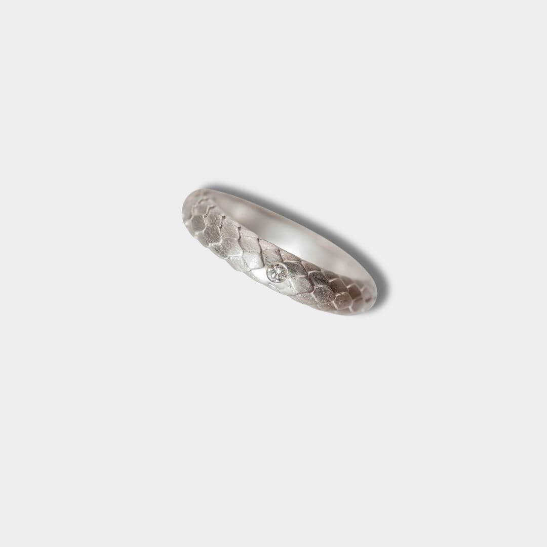 Lab-Grown Diamond Art Deco Silver Ring
