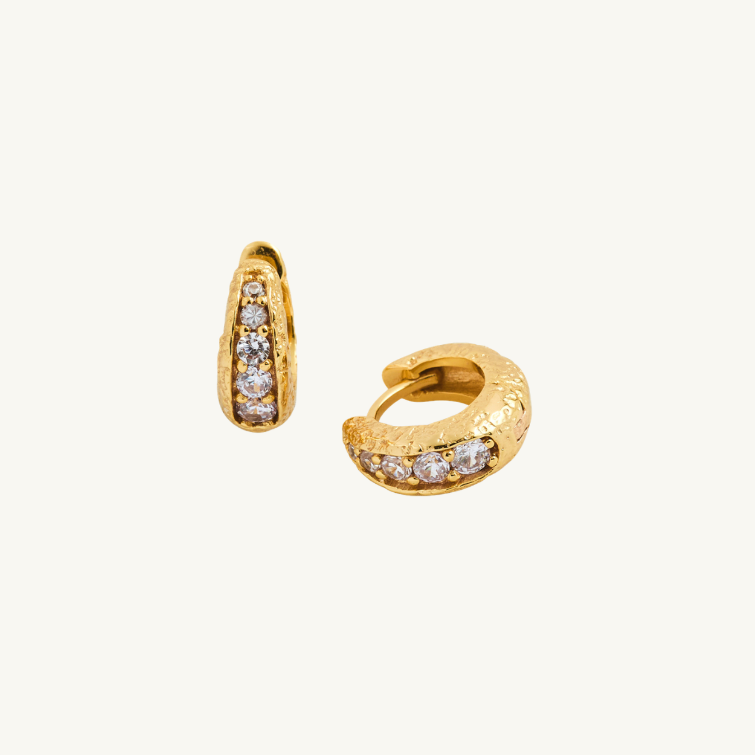 Lab-grown diamond gold huggie hoops