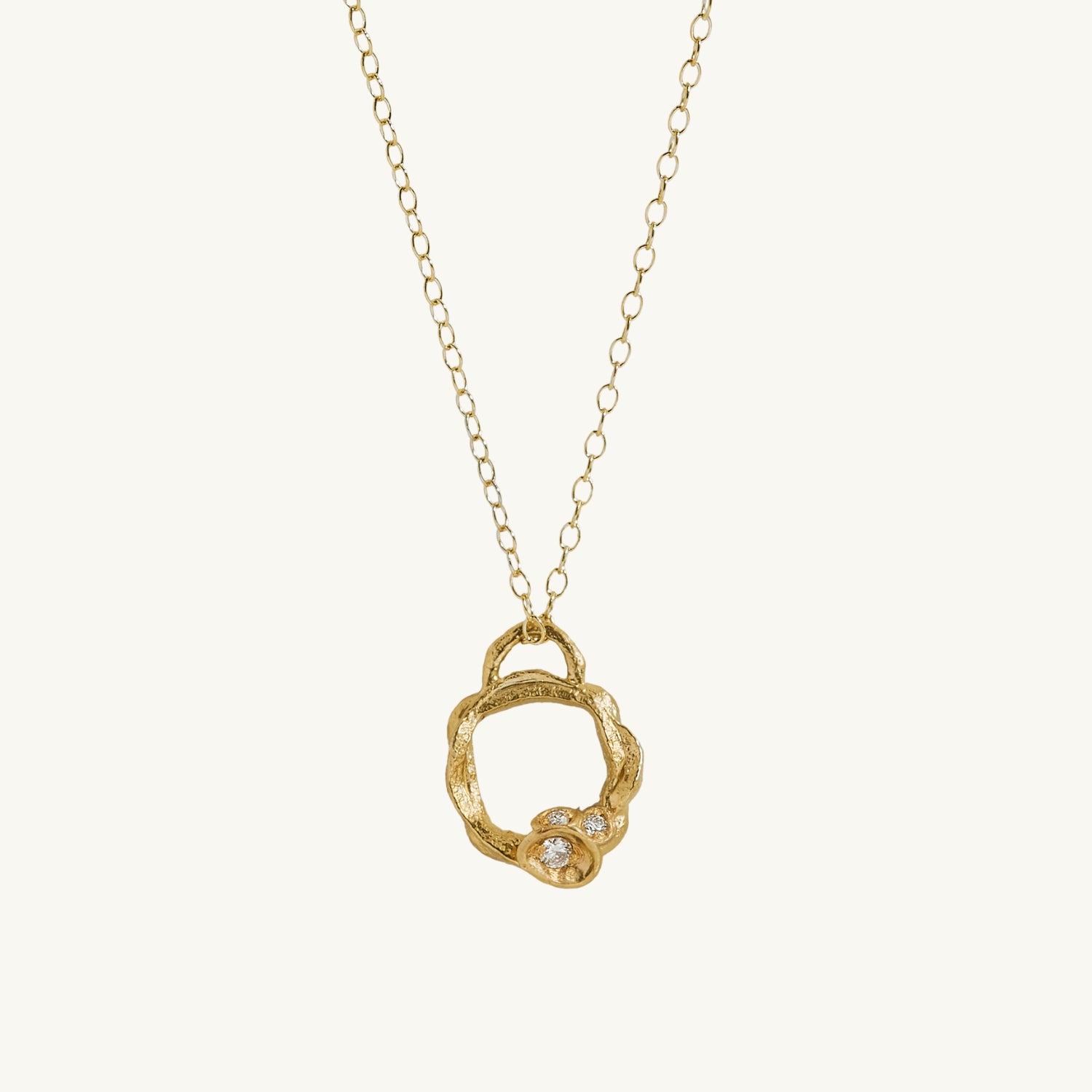 Lab-Grown Diamond Gold Circle Necklace (Small)