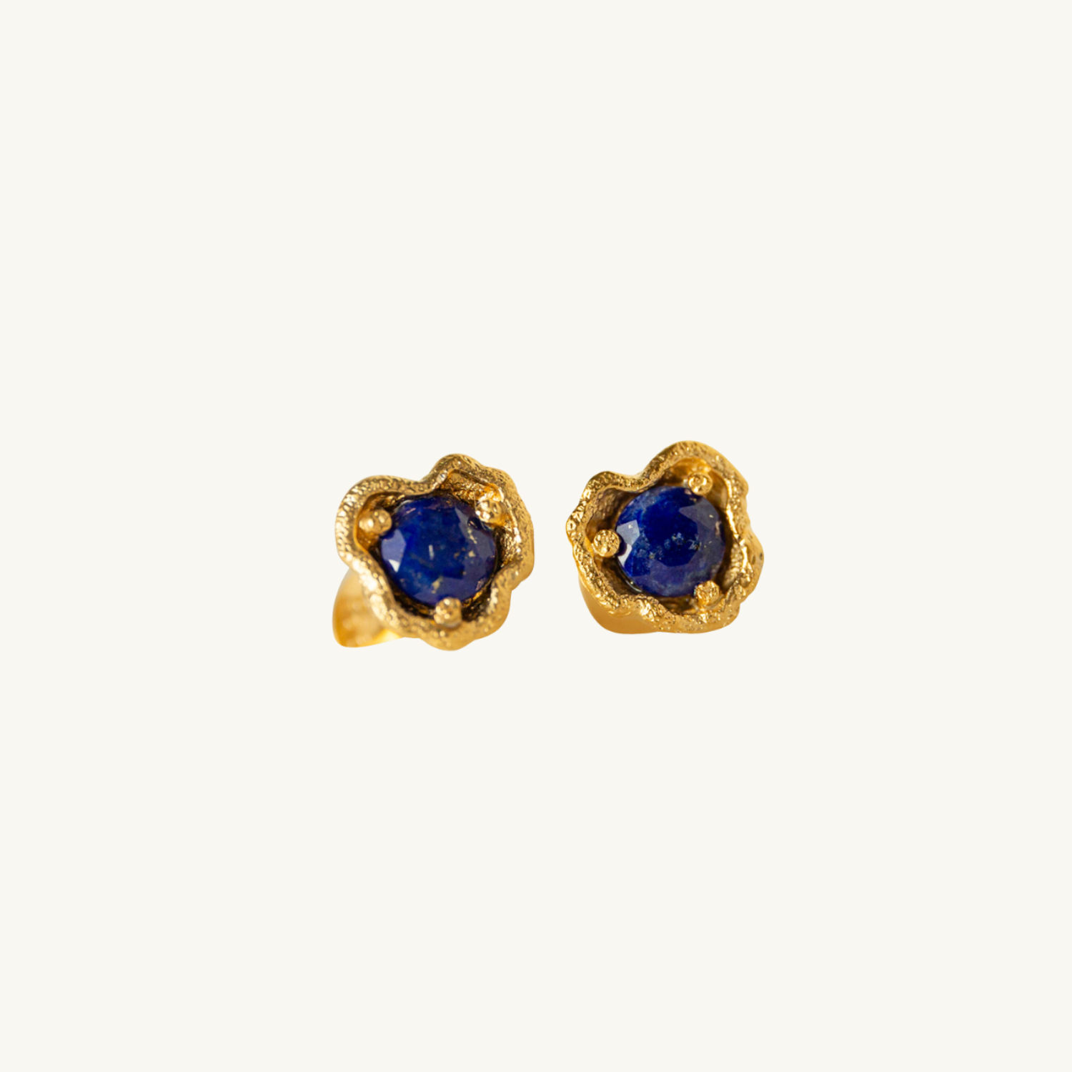 Lapis Lazuli Gold Climber Stud Earrings