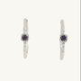 Lapis Lazuli Lichen Branch Silver Large Hoops