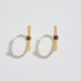 Lapis Lazuli Lichen Branch Gold Medium Hoops