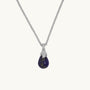 Lapis Lazuli Silver Lichen Pendant Necklace - rolo chain 
