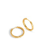 Antique-Textured Gold Hoop Earrings