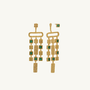 Gold Emerald Chandelier Ear Jacket Earrings