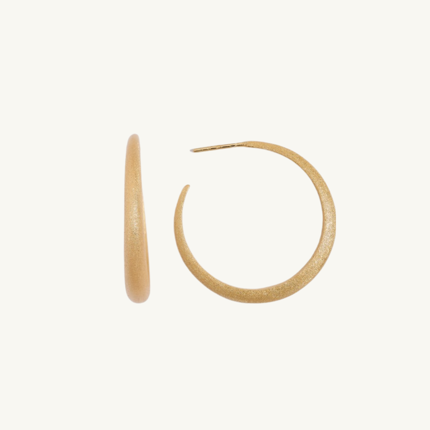 Brushed Large Tapered Hoop Earrings (30mm)