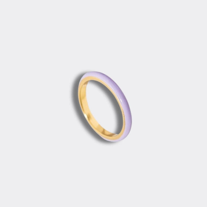 Lavender Enamel 18k Gold Vermeil Stacking Ring
