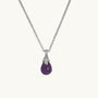 Lavender Jadeite Silver Lichen Pendant Necklace - rolo chain